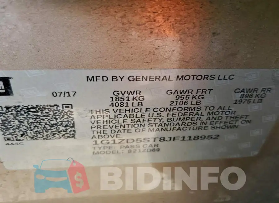 1G1ZD5ST8JF118952 Photo# 12