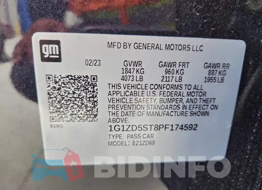 1G1ZD5ST8PF174592 Photo# 12