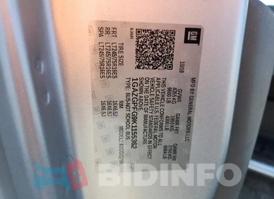 1GAZGPFG9K1155362 Photo# 13