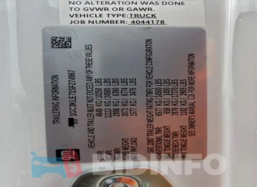 1GC3KLE71SF274967 Photo# 13