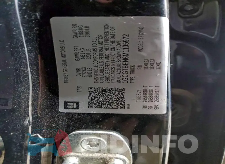 1GCGTBEN6M1105972 Photo# 12