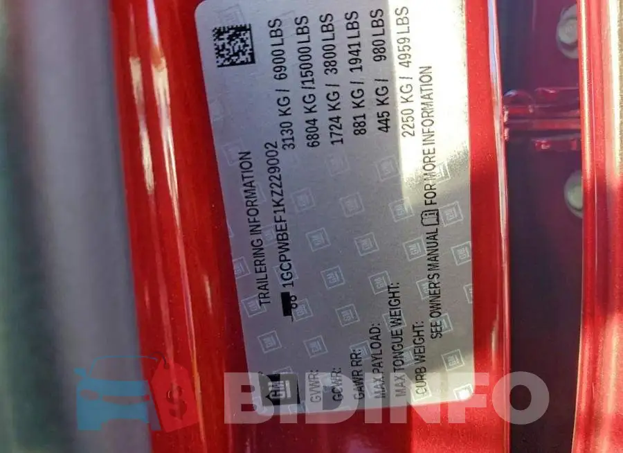 1GCPWBEF1KZ229002 Photo# 12