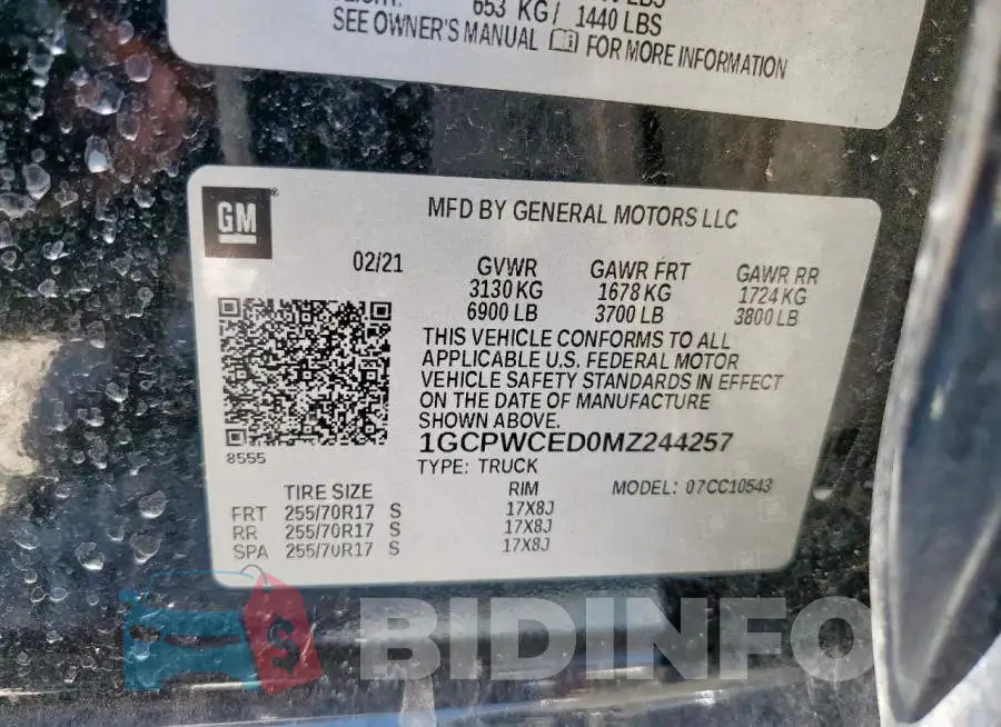 1GCPWCED0MZ244257 Photo# 12