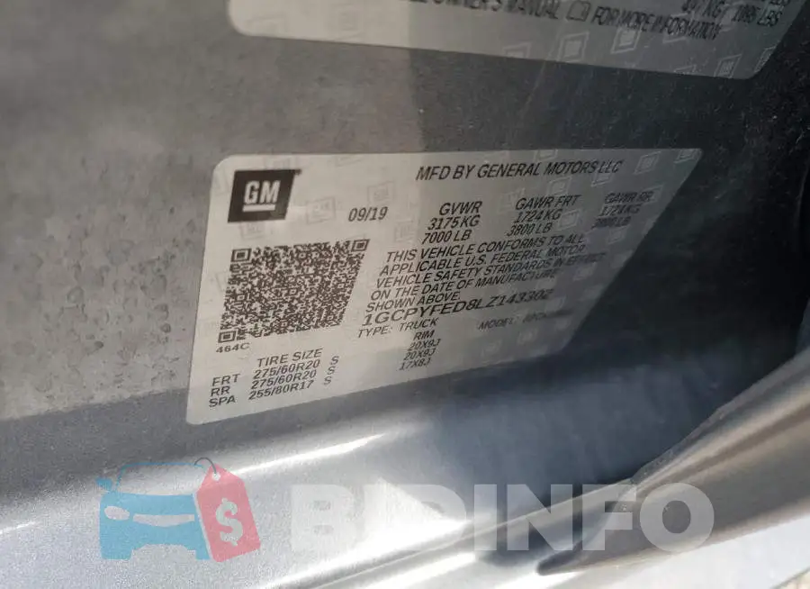 1GCPYFED8LZ143302 Photo# 12