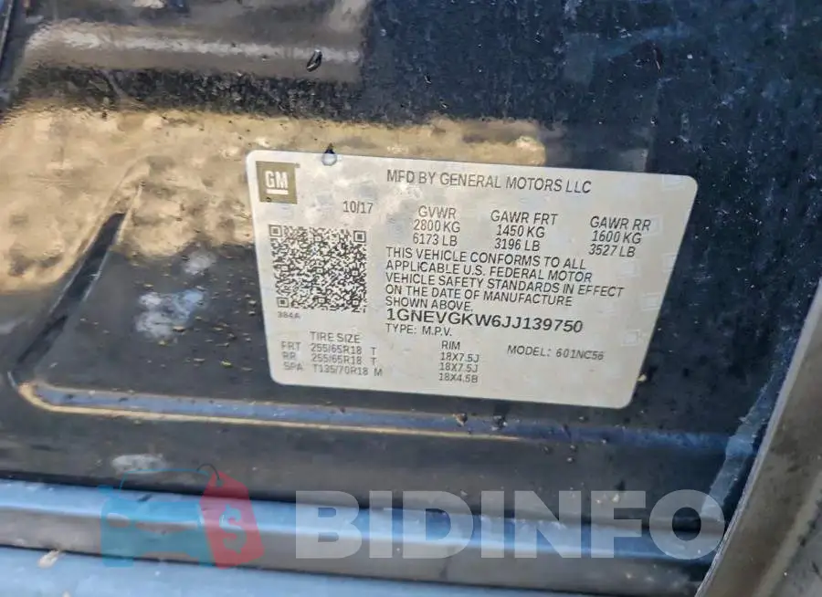 1GNEVGKW6JJ139750 Photo# 13