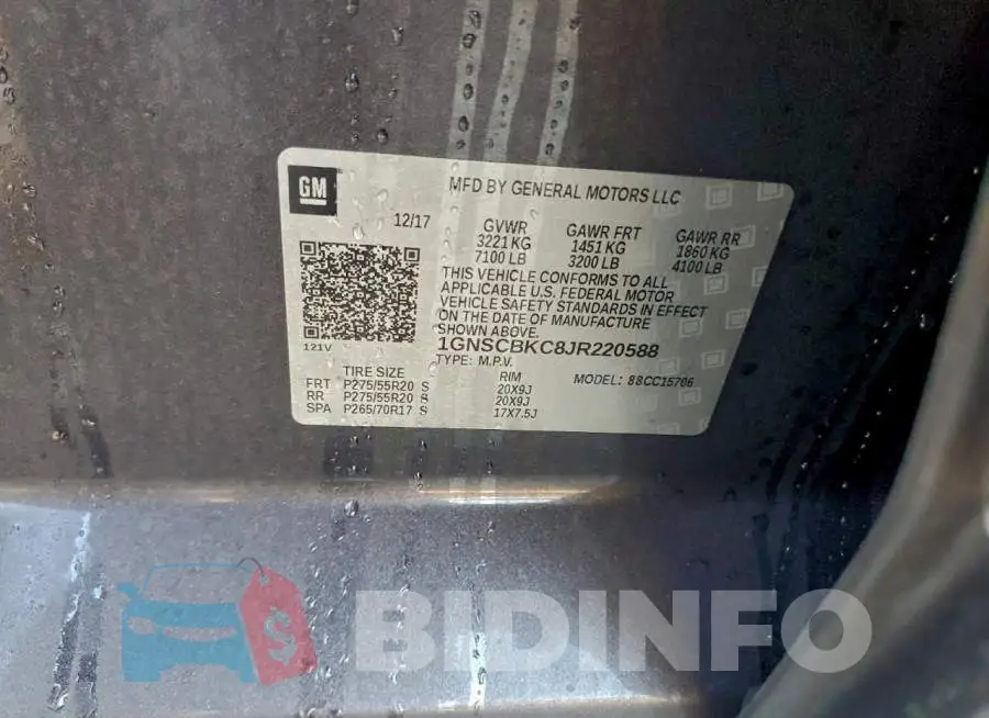 1GNSCBKC8JR220588 Photo# 14