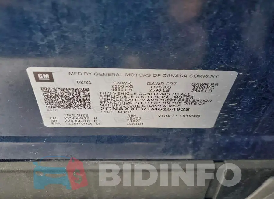 2GNAXXEV1M6154928 Photo# 13