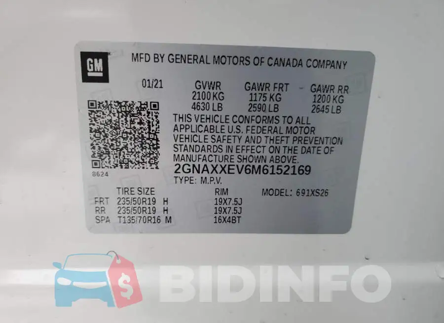 2GNAXXEV6M6152169 Photo# 13