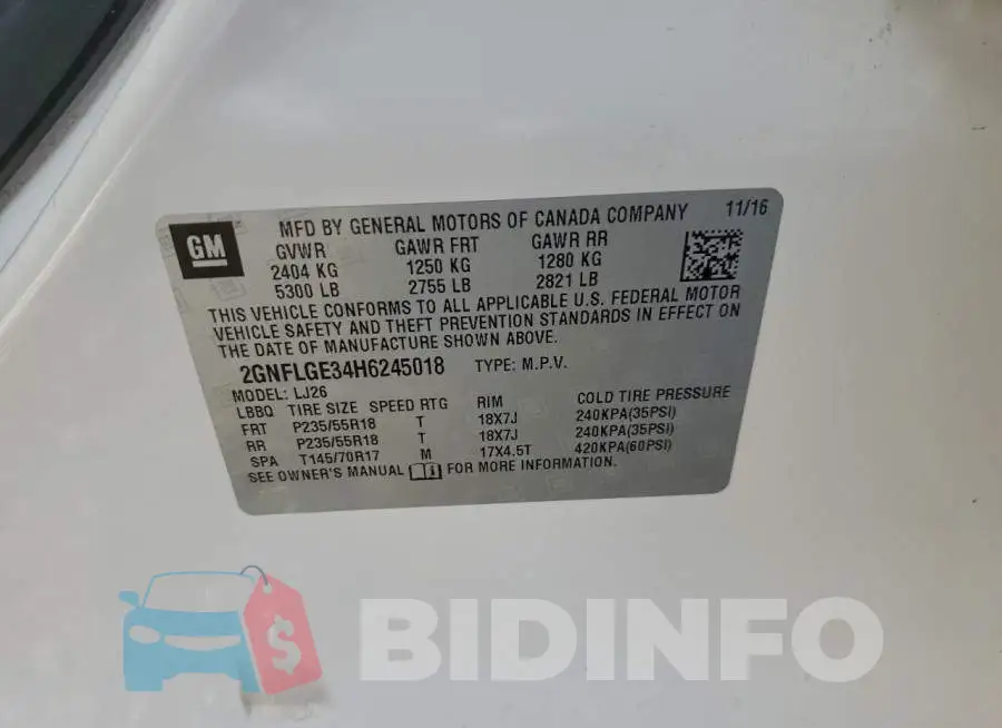2GNFLGE34H6245018 Photo# 13