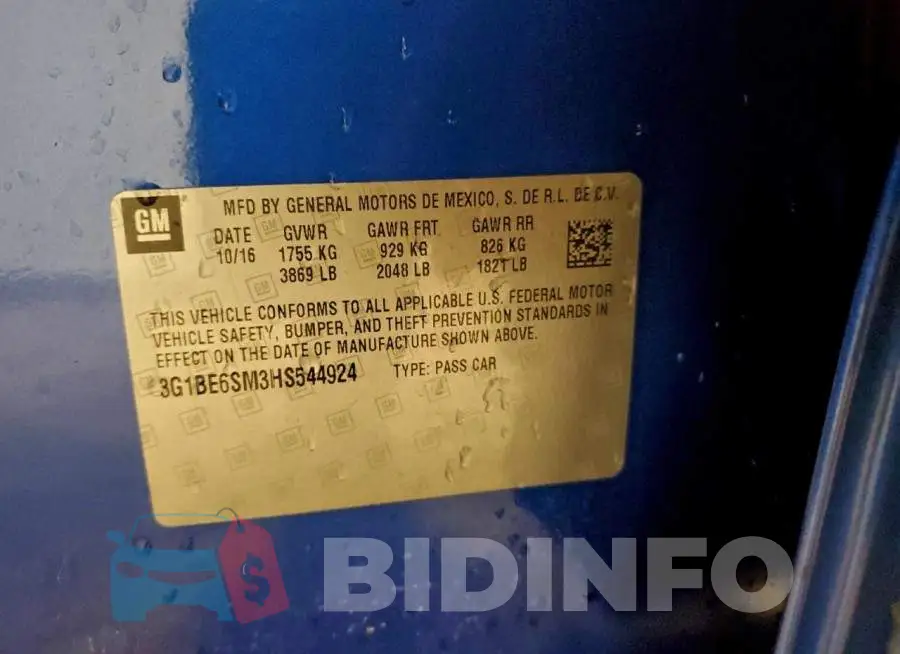 3G1BE6SM3HS544924 Photo# 13