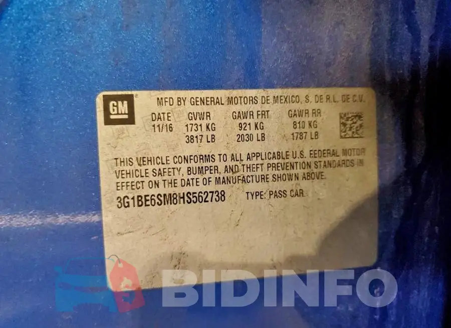 3G1BE6SM8HS562738 Photo# 12