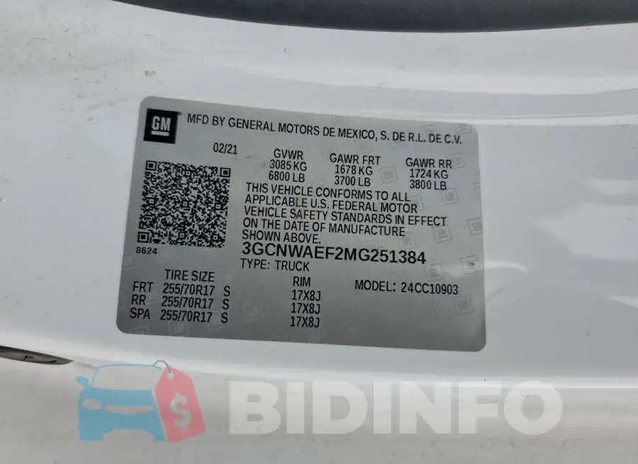 3GCNWAEF2MG251384 Photo# 12