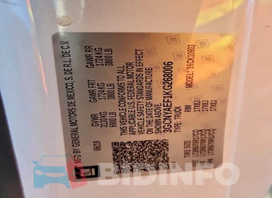 3GCNYAEF1KG268006 Photo# 12