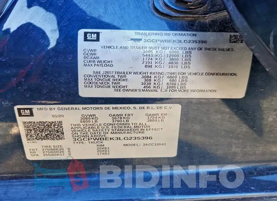 3GCPWBEK3LG235396 Photo# 12