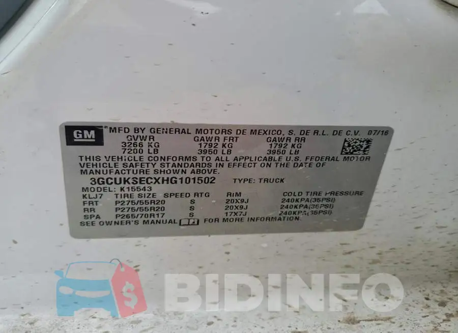 3GCUKSECXHG101502 Photo# 12