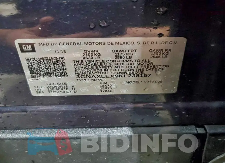 3GNAXLEX9KL238157 Photo# 13