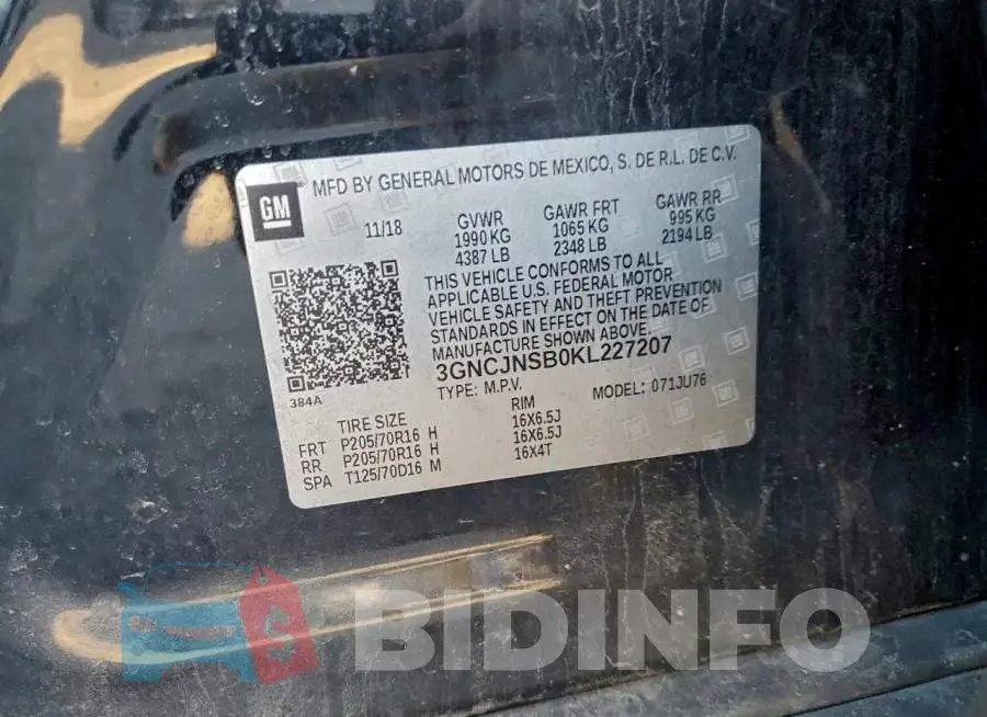 3GNCJNSB0KL227207 Photo# 14