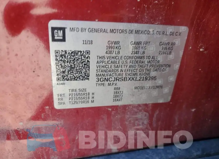 3GNCJRSBXKL219395 Photo# 13