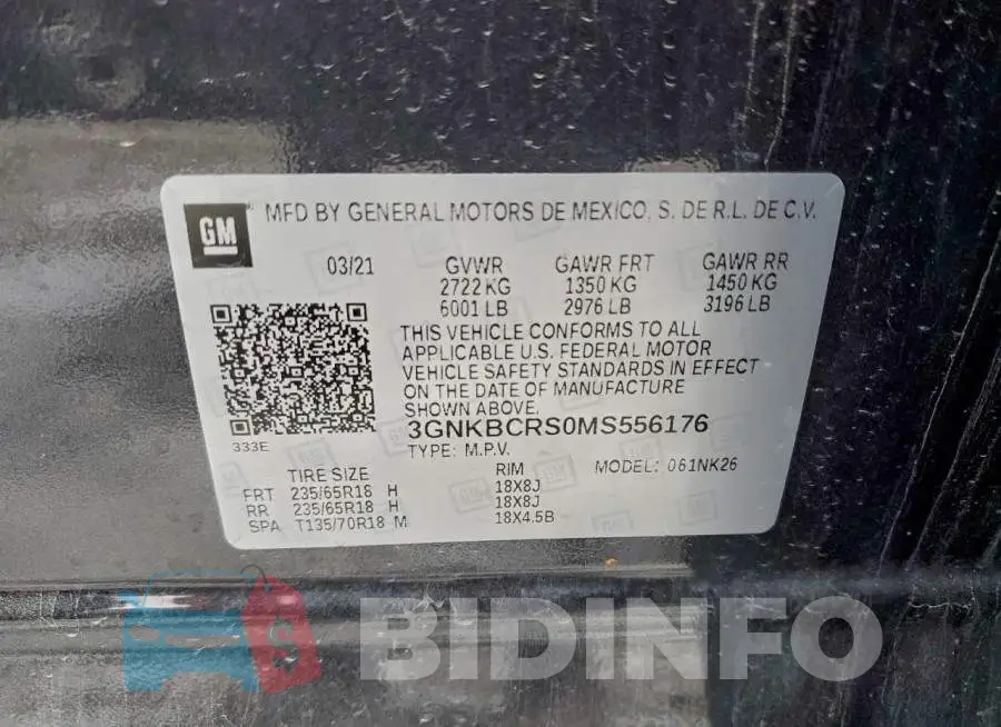 3GNKBCRS0MS556176 Photo# 12