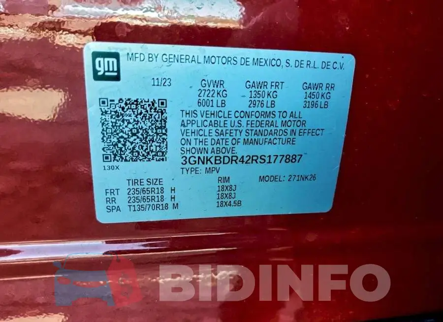 3GNKBDR42RS177887 Photo# 14