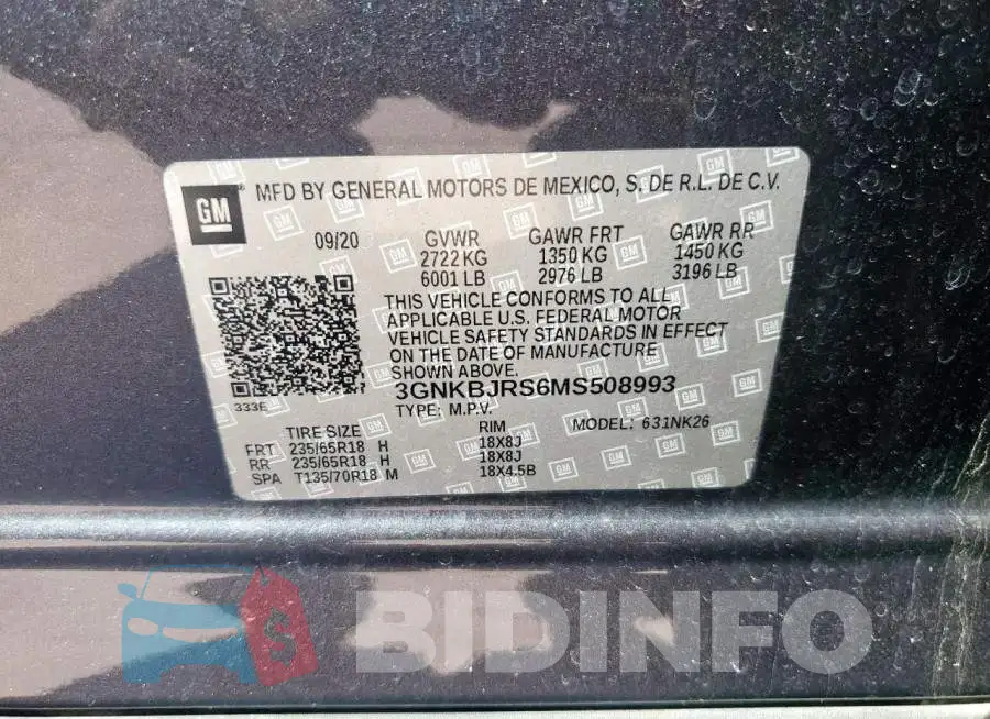 3GNKBJRS6MS508993 Photo# 13
