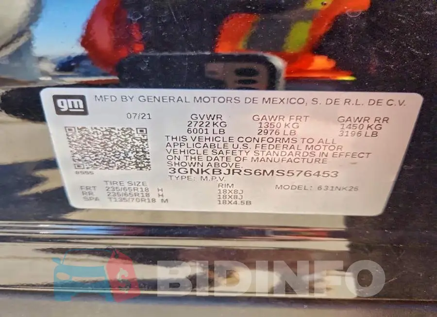 3GNKBJRS6MS576453 Photo# 13