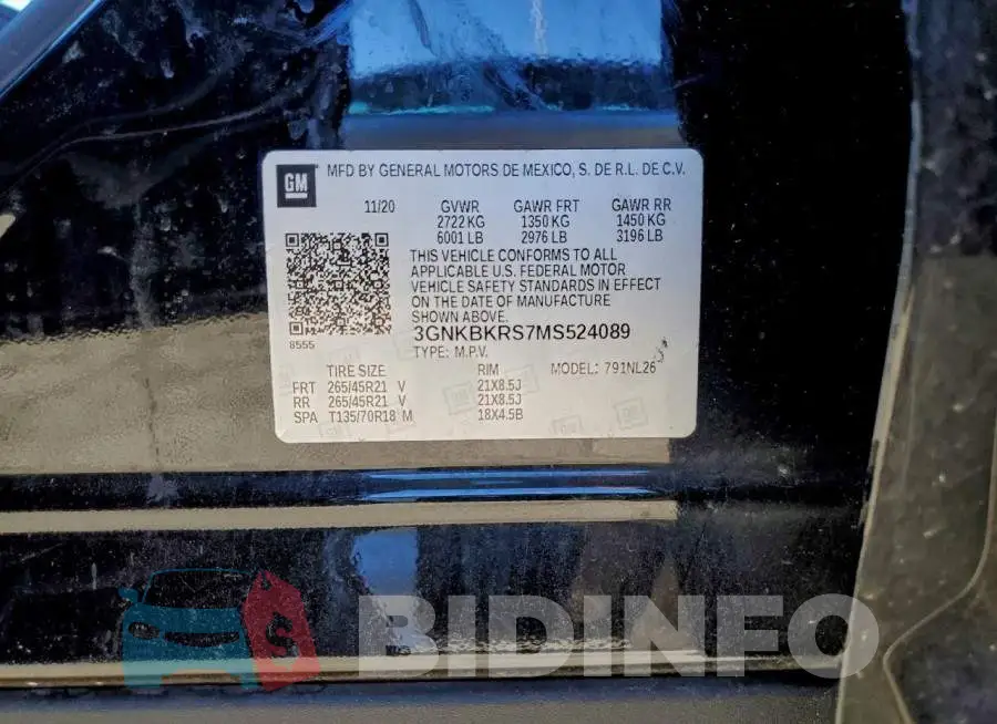 3GNKBKRS7MS524089 Photo# 13