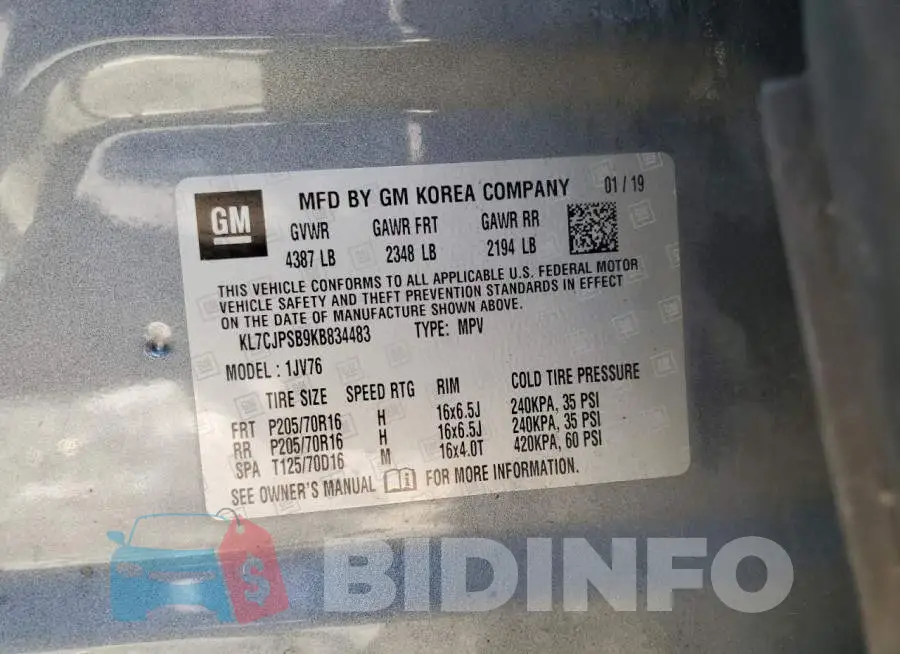 KL7CJPSB9KB834483 Photo# 13