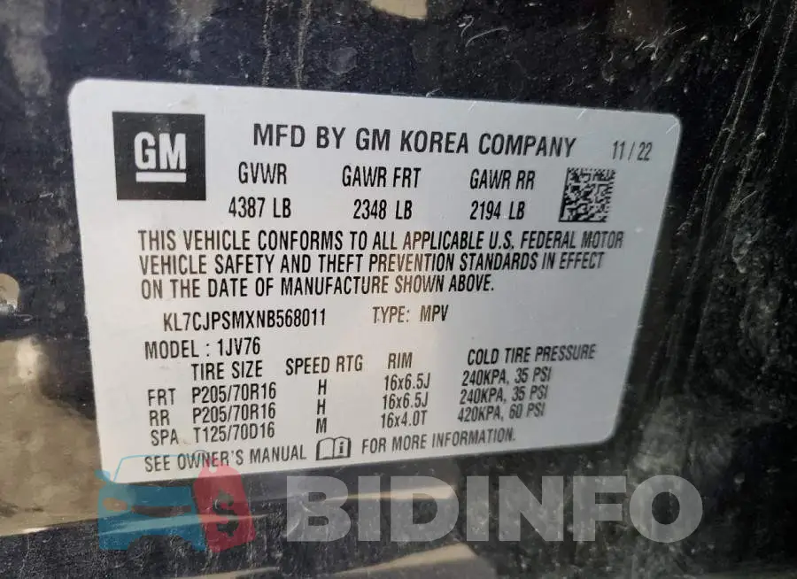 KL7CJPSMXNB568011 Photo# 12