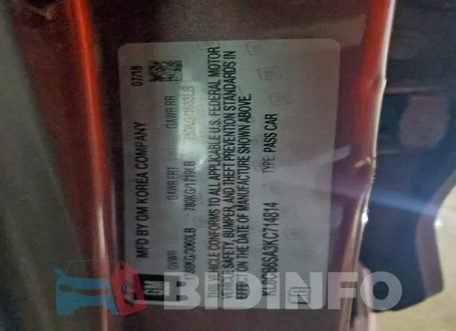 KL8CB6SA3KC714814 Photo# 12