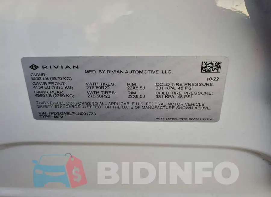 7PDSGABL7NN001733 Photo# 14
