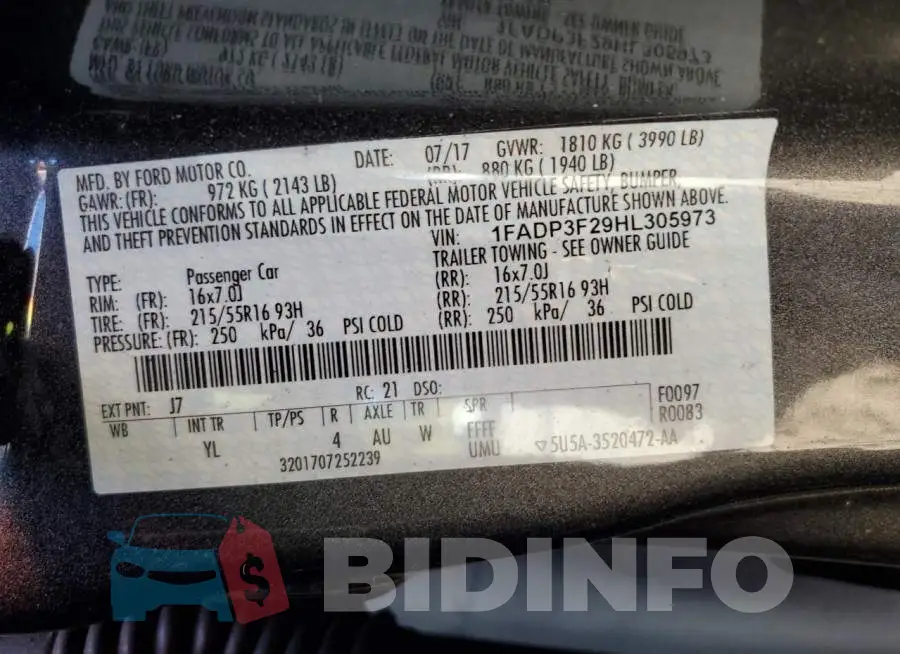 1FADP3F29HL305973 Photo# 12