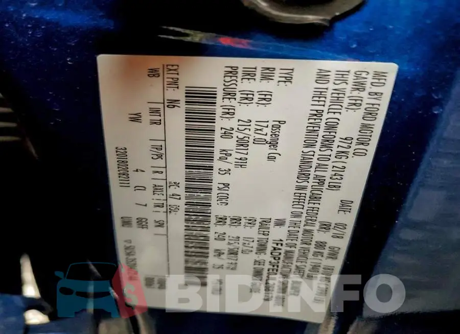 1FADP3FE0JL268179 Photo# 13