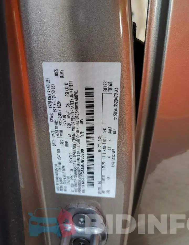1FMCU0G63MUB00700 Photo# 13