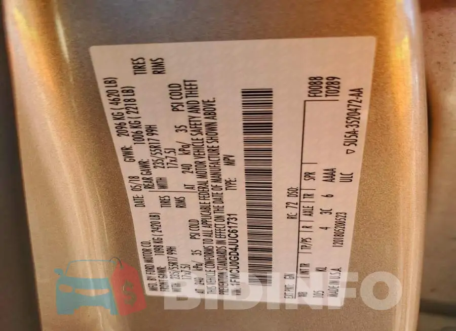 1FMCU0GD4JUC61731 Photo# 13
