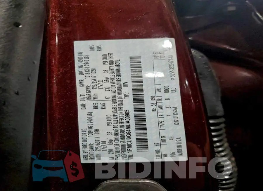 1FMCU9G64MUA00965 Photo# 14