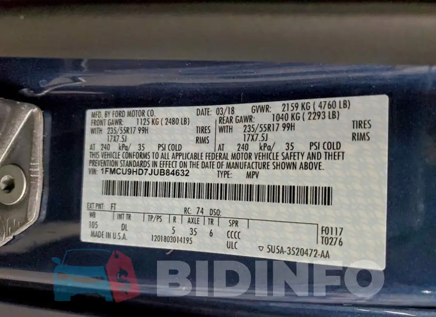 1FMCU9HD7JUB84632 Photo# 13