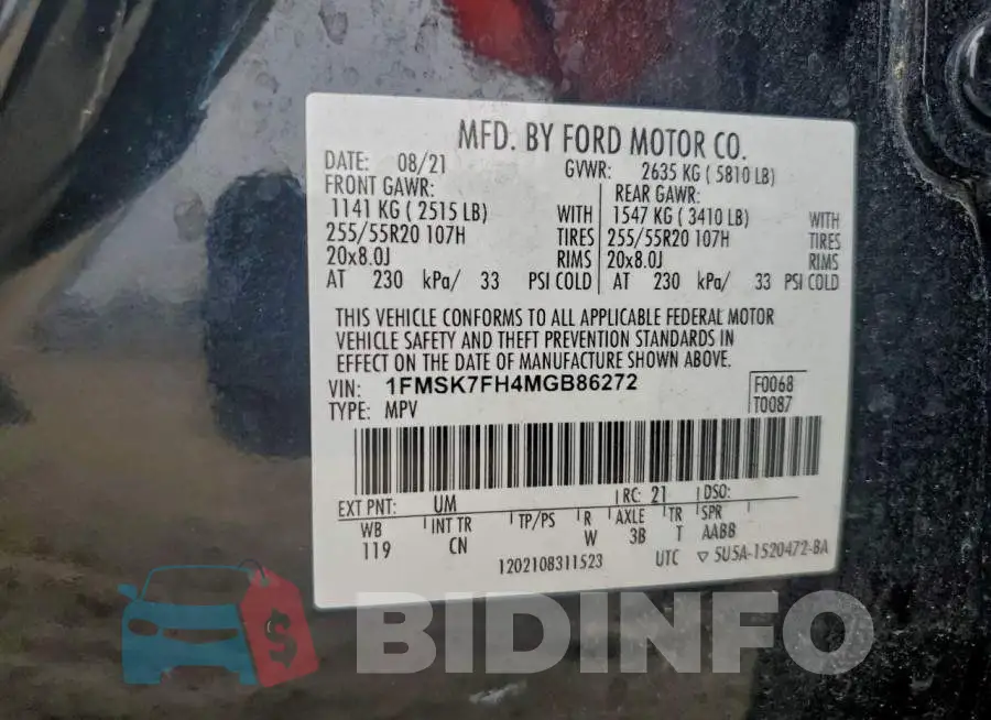 1FMSK7FH4MGB86272 Photo# 13