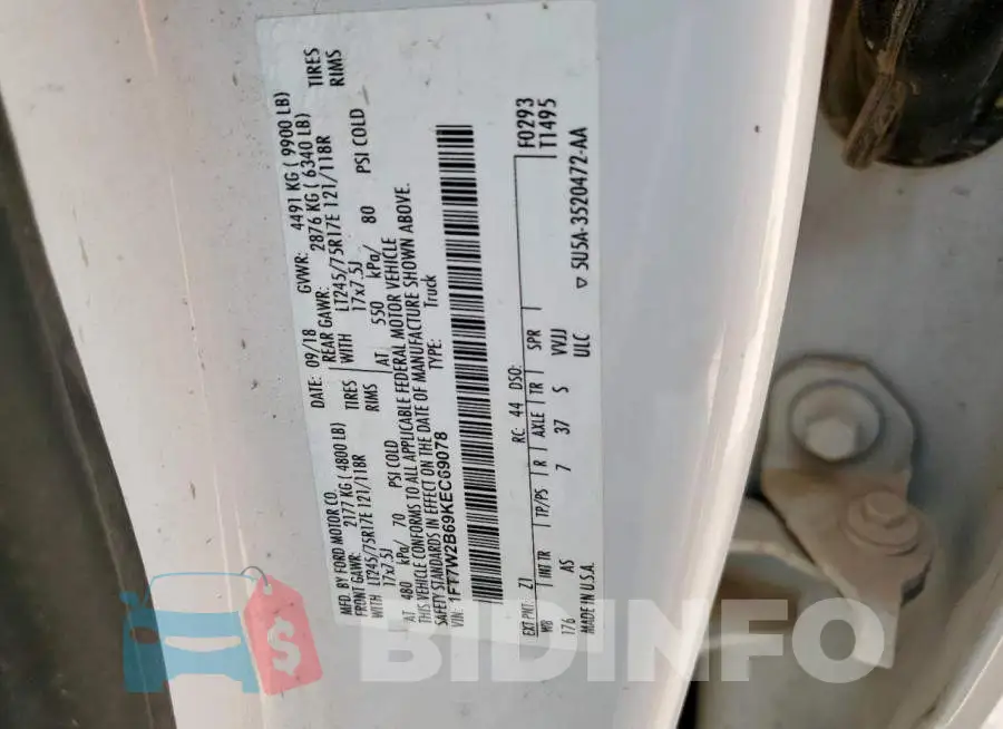 1FT7W2B69KEC69078 Photo# 12