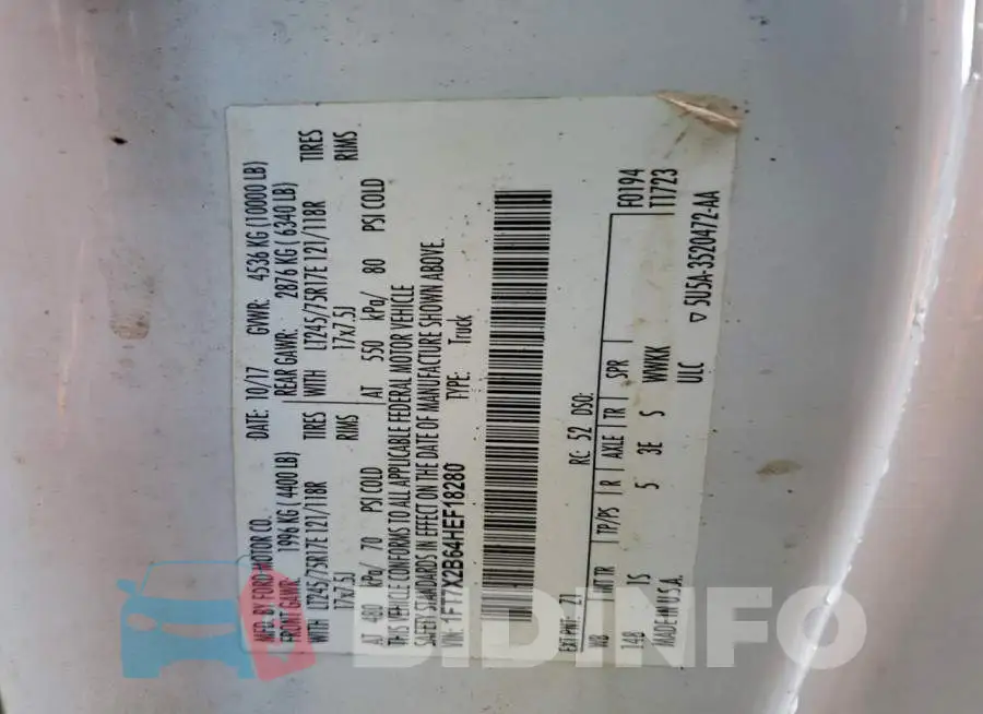 1FT7X2B64HEF18280 Photo# 12