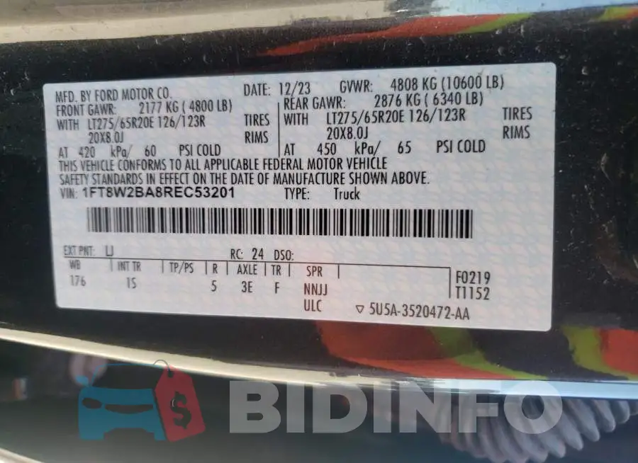 1FT8W2BA8REC53201 Photo# 12