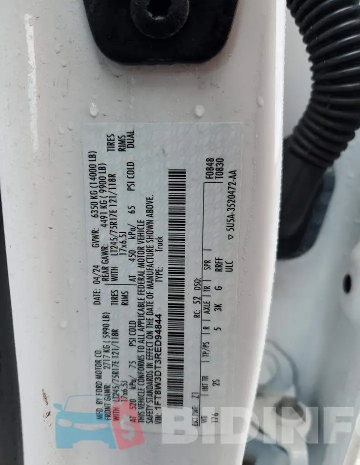 1FT8W3DT3RED94844 Photo# 12