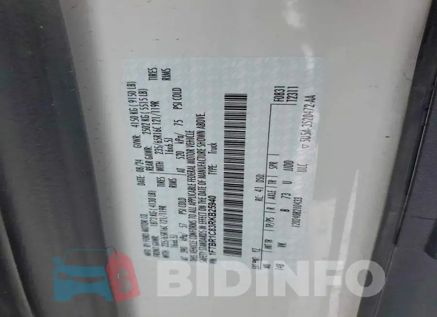 1FTBR1C83RKB25940 Photo# 12