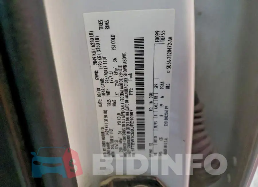 1FTEW1CBXJFE10987 Photo# 12