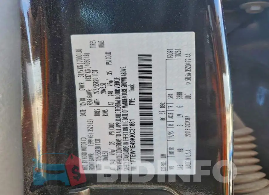 1FTEW1E49KKC31881 Photo# 12
