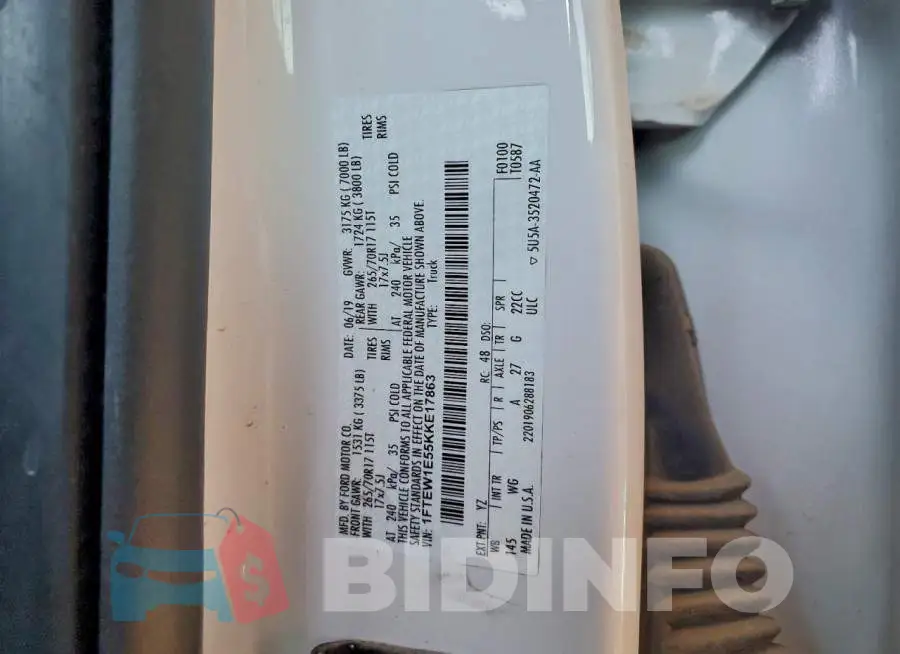 1FTEW1E55KKE17863 Photo# 12