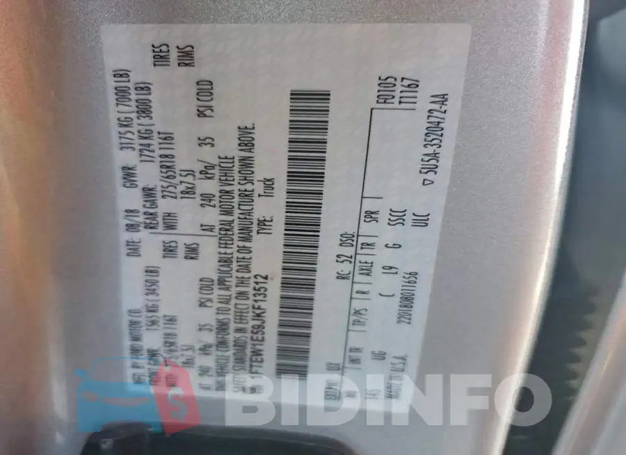 1FTEW1E59JKF13512 Photo# 13