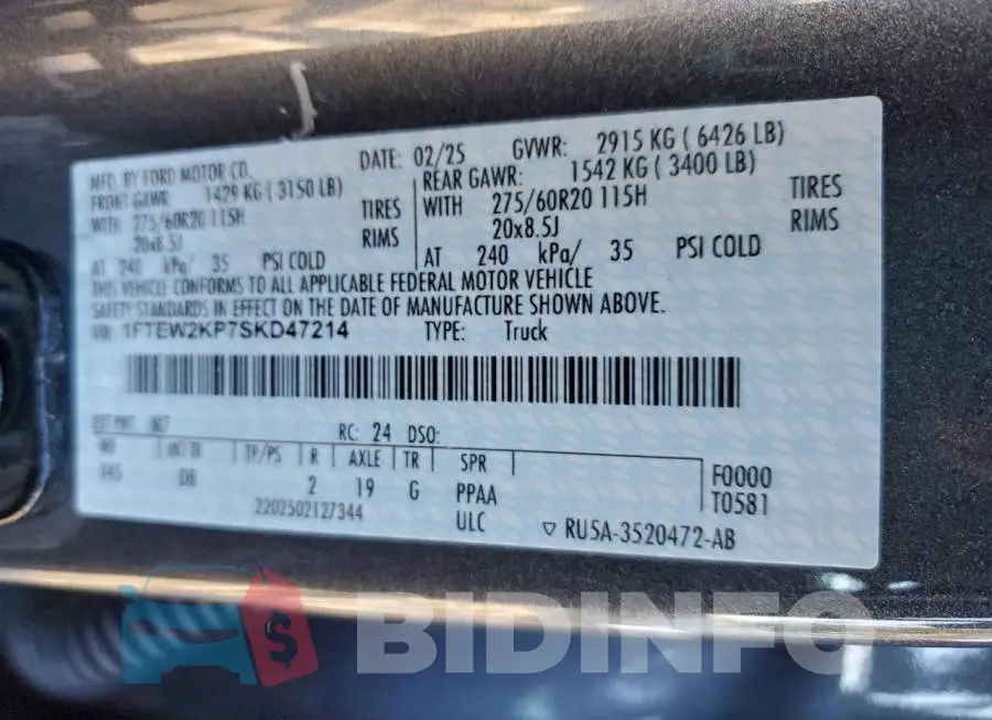 1FTEW2KP7SKD47214 Photo# 12