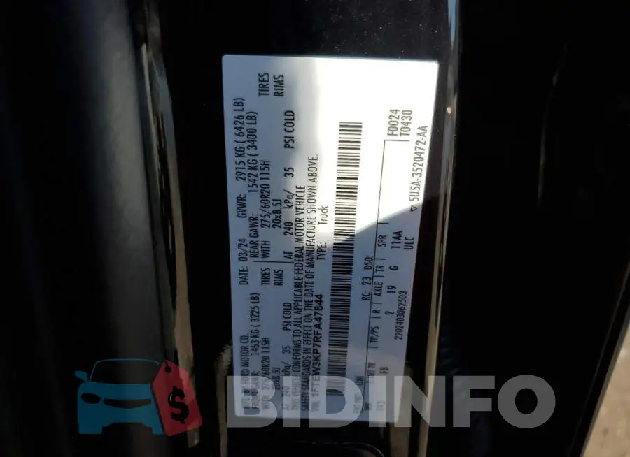 1FTEW3KP7RFA47844 Photo# 12