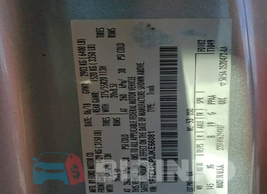 1FTEX1CP0JKE66081 Photo# 12